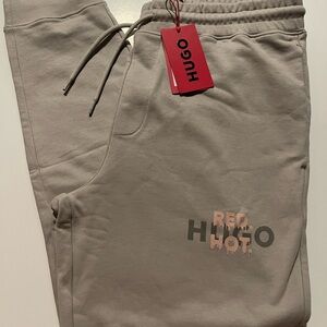 HUGO Light Beige Sweatpants with Soft Fabric and Adjustable Drawstring